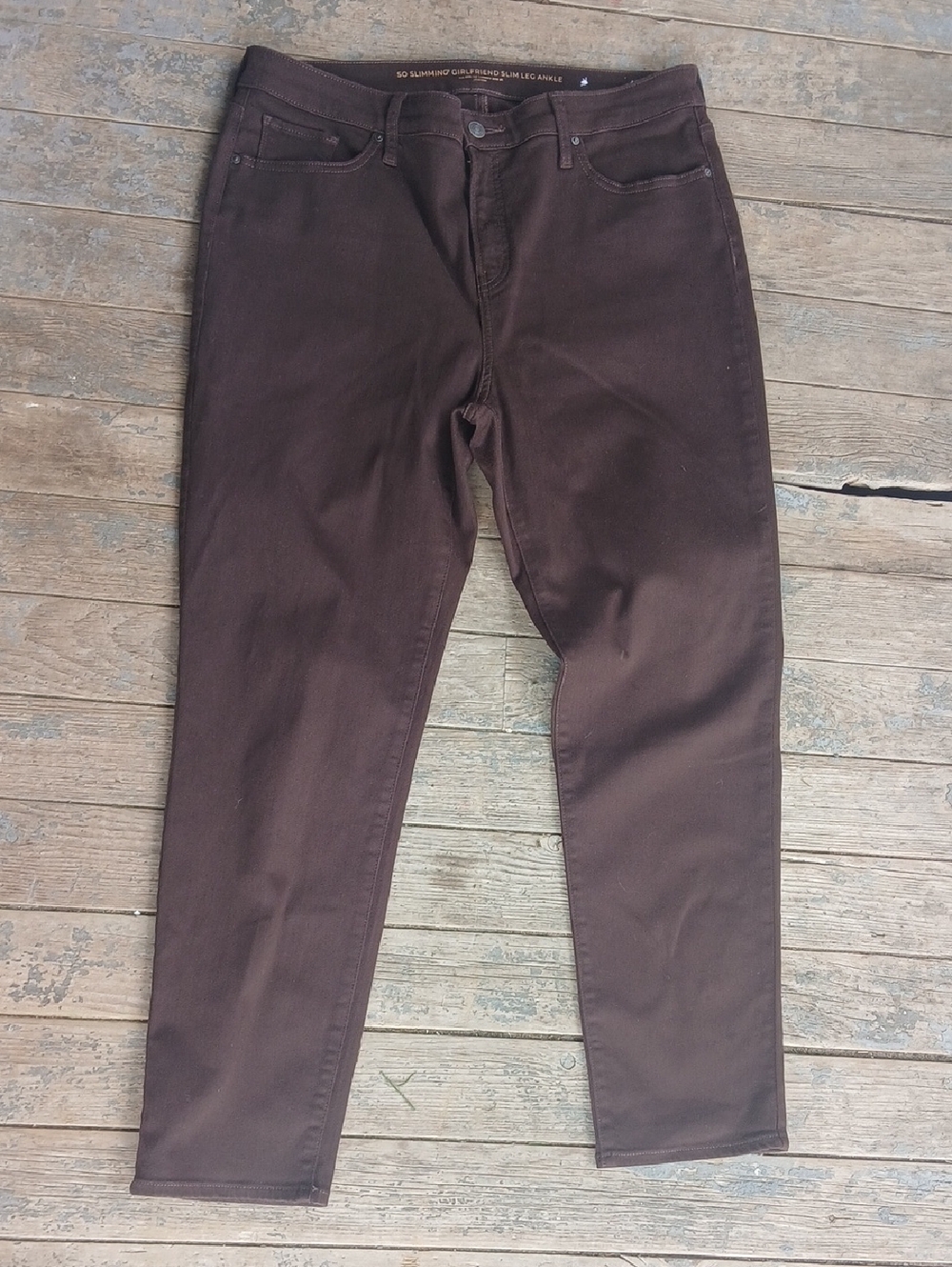 Chico's So Slimming Girlfriend Slim Leg Ankle Jeans - Chocolate Brown Size 1.5